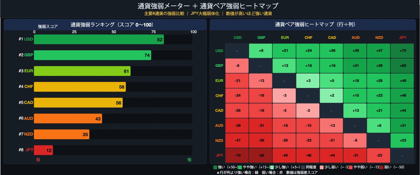通貨強弱メーターの読み方チャート
