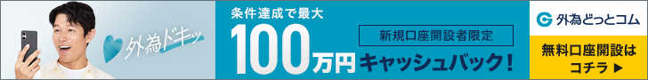 外為どっとコム 最大100万8,000円キャッシュバックキャンペーン728x90バナー